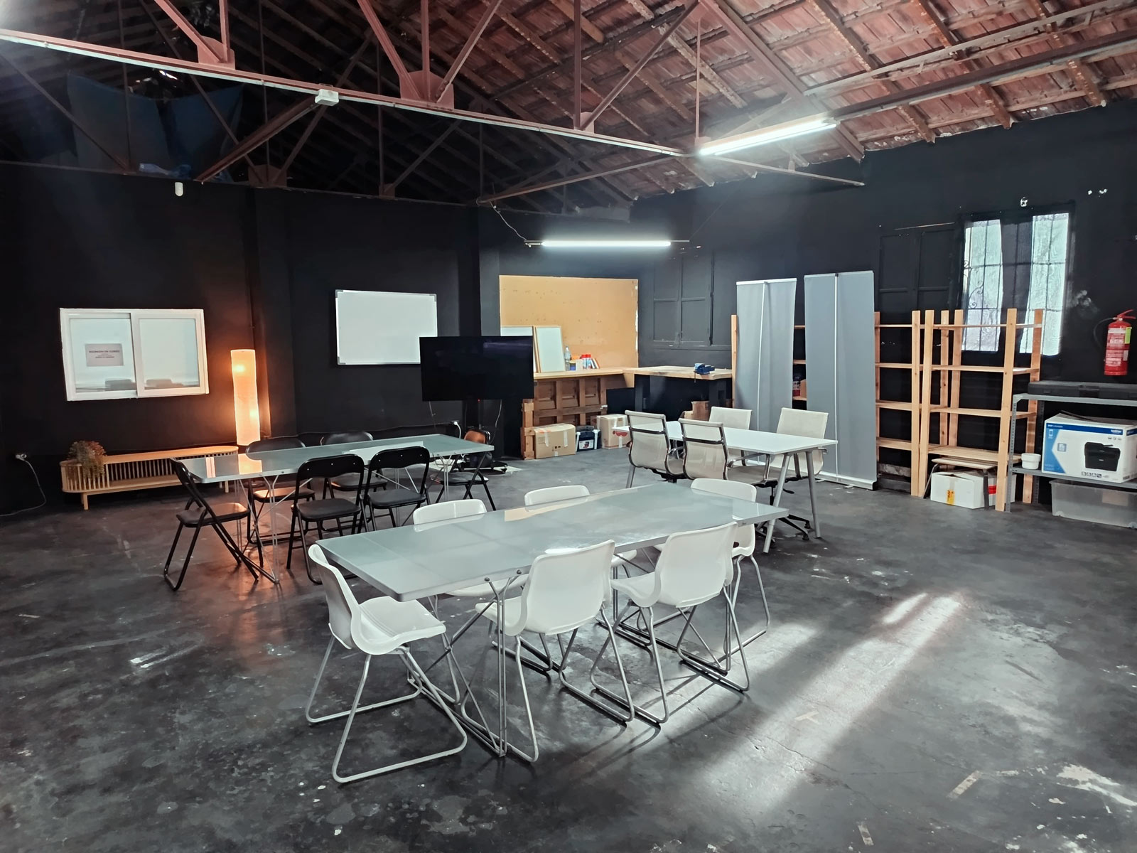 Film production coordination office at Murcia Production Service — scheduling and planning hub